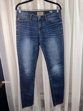 Dear John Indigo Skinny Jeans with Fading